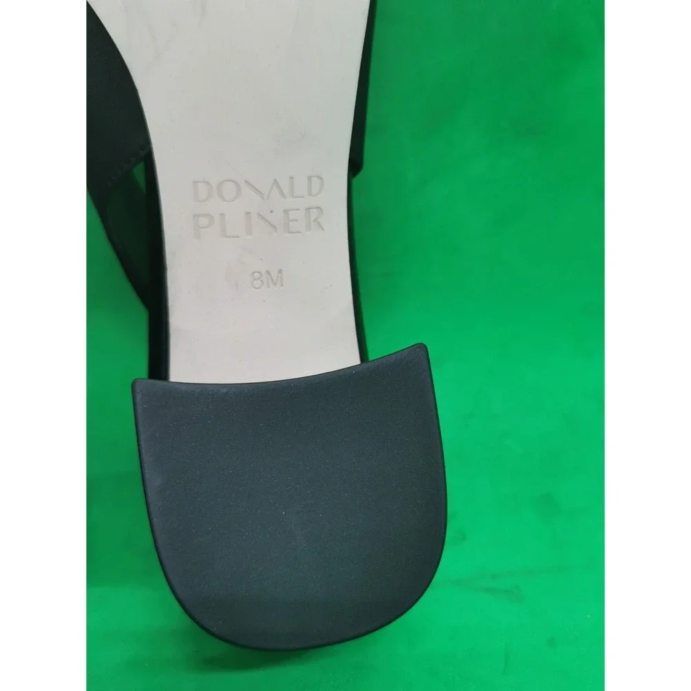 Donald Pliner Women's Amore Slingback Pump Black Leather Shoes Sandals Size 8M